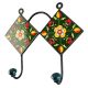 Green Floral Ceramic Tile Hook